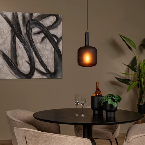 Lucide ELOISE - Hanglamp - Ø 21 cm - 1xE27 - Zwart - sfeer 1